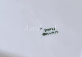 Limoges porcelán süteményes tál és porcelán nyelű kés. Részben kézzel festett, jelzett, kevés kopáss...