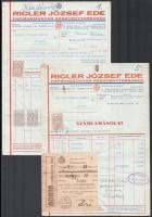 cca 1860-1936 össz. 7 db fejléces, többségében díszes számla: Weiner A. & Grünbaum férfi ruha tá...