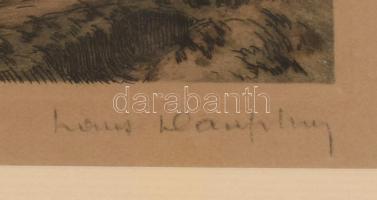 Olvashatatlan jelzéssel: Malom. Szélmalom Rézkarc, jelzett, üvegezett keretben. 14x20 cm