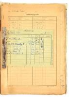 cca 1950-55 Ganz Vagon- és Gépgyár főosztályvezetőjének káder dossziéja sok-sok irattal, papír mappában.