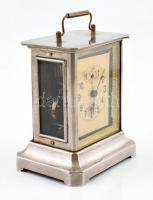 Junghans utazóóra ébresztő funkcióval, fém és üveg házzal, működő, jó állapotban kulccsal. 17 cm