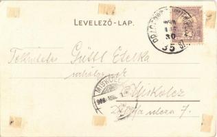 1900 Balaton este, vitorlás. Bruchsteiner és fia Art Nouveau, litho (EK)