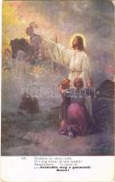 1916 Szabadíts meg a gonosztól, Ámen! / WWI Austro-Hungarian K.u.K. military art postcard, prayer. A.F.W. III/2. Nr. 628. s: A. Setkowicz (EK)