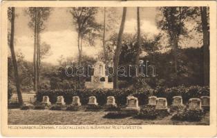 1915 Heldengräber und Denkmal f. d. Gefallenen d. 16. Bayr. Inf. Regts. i. Westen / WWI German military cemetery, heroes graves (EK)