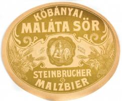 cca 1930 Kőbányai Maláta sör sörcímke. 10x8 cm