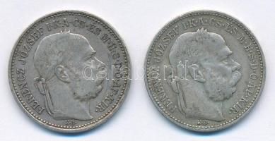 1893KB 1K Ag "Ferenc József" (2x) T:2-,3 Adamo K5