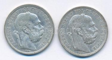 1893KB-1894KB 1K Ag "Ferenc József" (2x) T:2- Adamo K5