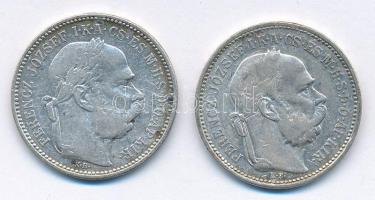 1893KB-1895KB 1K Ag Ferenc József (2x) T:2- Adamo K5