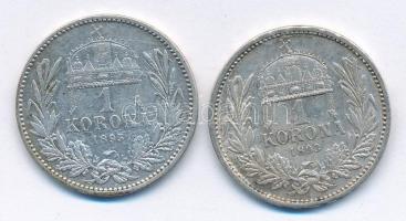 1893KB-1895KB 1K Ag "Ferenc József" (2x) T:2- Adamo K5