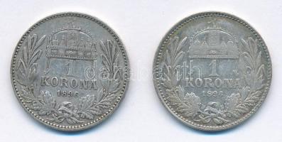 1896KB 1K Ag "Ferenc József" (2x) T:2-,3 Adamo K5