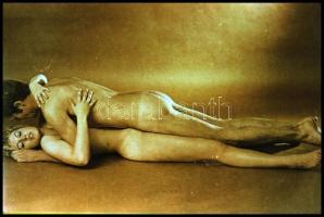 cca 1980 Örömszerző formációs gyakorlatok, szolidan erotikus felvételek, 12 db vintage NEGATÍV, 24x3...