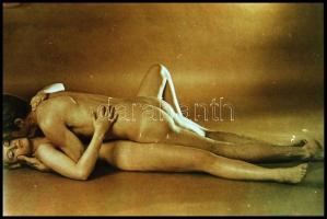 cca 1980 Örömszerző formációs gyakorlatok, szolidan erotikus felvételek, 12 db vintage NEGATÍV, 24x3...