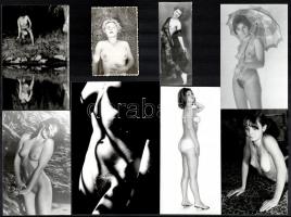 cca 1930 és 1988 között, több fotómodell közreműködésével készült akt felvételek, 13 db vintage fotó, 17,8x11,8 cm és 6x9 cm között