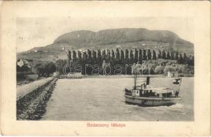 1912 Badacsony, látkép, gőzhajó (Rb)