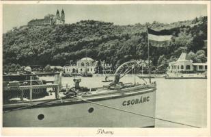 Tihany, CSOBÁNC motoros személyhajó magyar zászlóval (Rb)
