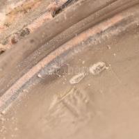 Ezüst (Ag) díszes puderes dobozka, jelzett, d: 6 cm, nettó: 41,07 gr