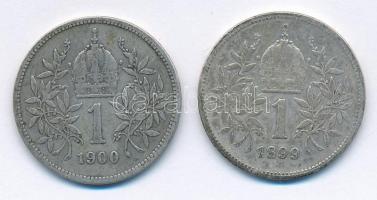 Ausztria 1899-1900. 1K Ag "Ferenc József" (2xklf) T:3 Austria 1899-1900. 1 Corona Ag &quot...