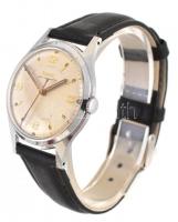 Doxa kézi felhúzós karóa. cca 1960. Szép krómozással, új bőr szíjjal, számlapon kis karcolással. műk...