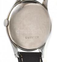 Doxa kézi felhúzós karóa. cca 1960. Szép krómozással, új bőr szíjjal, számlapon kis karcolással. műk...