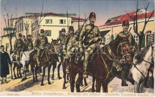 Balkan. Kriegsschauplatz. Besetzung von Skutari. Albanische Kavallerie begrüßt. Serie 54/1 / WWI Occupation of Scutari, Albanian cavalry. Kriegshilfe München