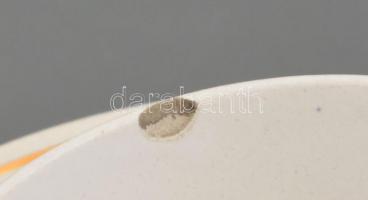 Gránit porcelán teás készlet: kanna, cukortartó, kiöntő, 6 db nagyobb méretű csésze aljjal. Matricás...