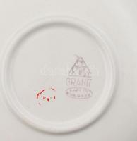 Gránit porcelán teás készlet: kanna, cukortartó, kiöntő, 6 db nagyobb méretű csésze aljjal. Matricás...