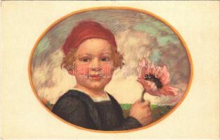 1913 Bayerischer Blumentag. Offizielle Postkarte / Bavarian Flower Day advertisement art postcard s: Prof. v. Zumbusch