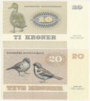 Dánia 1977. (1972) 10K + 1981. (1972) 20K T:I- sarokhajlás
Denmark 1977. (1972) 10 Kroner + 1981. (...
