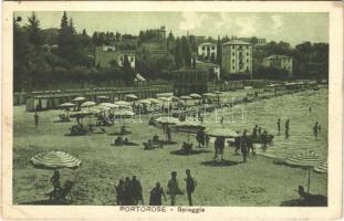 Portoroz, Portorose (Piran, Pirano); Spiaggia / beach, bathers (EK)