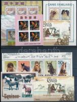 18 different stamps + 9 blocks, Állat motívum tétel 4 db stecklapon: 18 klf bélyeg és 9 db blokk