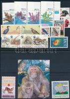 18 different stamps + 9 blocks Állat motívum tétel 4 db stecklapon: 18 klf bélyeg és 9 db blokk