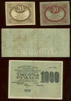 Oroszország 1917. 20R, 40R + 1919. 50R, 1000R + Szovjetunió 1937. 5Ch T:II,III