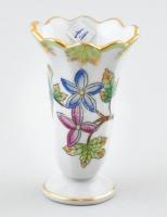 Herendi Viktória mintás mini váza, kézzel festett, jelzett, hibátlan. m: 6,5 cm