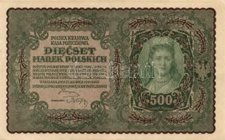 Lengyelország 1919. 500M (2x) egyugrású sorszámmal T:II