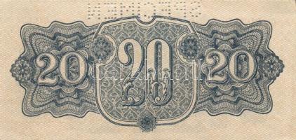 Csehszlovákia 1944. 20K, 500K "Specimen" perforációval T:I,I-