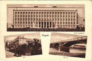 Ungvár, Uzshorod, Uzhhorod, Uzhorod; Volt országház, vár, új híd / former parliament, castle, bridge (EK)