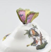 Herendi Rotschild mintás lepkés cukordoboz, jelzett, hibátlan m:10 cm, 13,5 cm