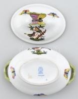 Herendi Rotschild mintás lepkés cukordoboz, jelzett, hibátlan m:10 cm, 13,5 cm