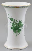 Herendi zöld Apponyi mintás váza Kézzel festett, jelzett, hibátlan 16 cm