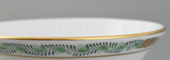 Herendi zöld Apponyi mintás váza Kézzel festett, jelzett, hibátlan 16 cm