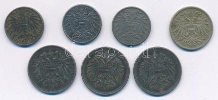 Ausztria 1916-1918. 2h Fe (3xklf) + 1916. 10h Cu-Ni + 1916-1918. 20h Fe (3xklf) "IV. Károly öss...