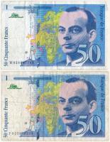 Franciaország 1994. 50Fr (2x) T:III France 1994. 50 Francs (2x) C:F  Krause 157A.d