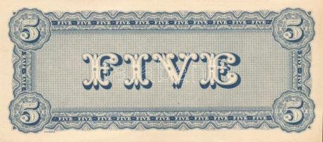 Amerikai Konföderált Államok 1864. 5$ facsimile kiadás T:II+ Csak egyszer hajtva!