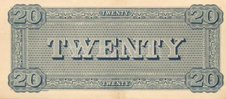 Amerikai Konföderált Államok 1864. 20$ facsimile kiadás T:II+ Csak egyszer hajtva!
