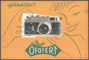 Villamosplakát: Ajándékot? OFOTÉRT, fényképezőgép, kis szakadással, 33,5×24 cm
