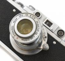 Zorkij szovjet távmérős fényképezőgép, Industar-22 50 mm f/3,5 objektívvel, eredeti bőr tokjában / v...