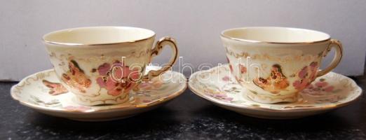 cca 1960 2 db Zsolnay kávéscsésze aljjal