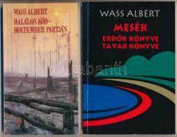 Wass Albert 2 db könyve: Halálos köd - Holtember Partján. Bp., 1990, Pallas. Kiadói papírkötés, borítón törésnyommal. + Mesék. Erdők könyve. Tavak könyve. Marosvásárhely, 2005, Mentor. Életmű-sorozat. Cabuz Annamária illusztrációival. Kiadói papírkötés.