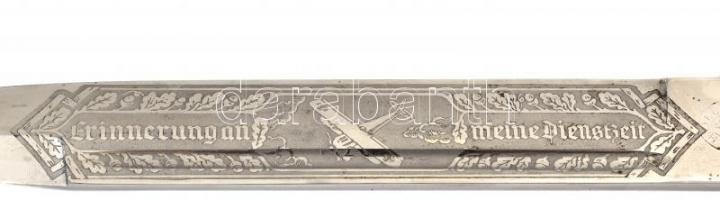 F. W. Höller Solingen Mauser K98 II. világháborús német bajonett, légierős emlékgravírozással, erede...