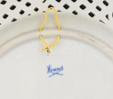 Herendi áttört csipkebogyó mintás dísztál. Kézzel festett, jelzett, hibátlan d: 24 cm